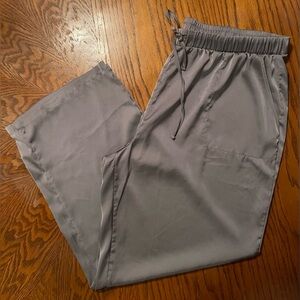 Muk Luks Women's Steele Gray Satin Pants w/ Patch Pockets NWOT Size 1X